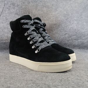Steve Madden Shoes Womens 10 Sneakers Wedge Fashion Lifestyle Boot Leather Black